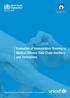 Evaluation of Immunization Training of Medical Officers, Cold Chain Handlers and Technicians