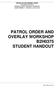 PATROL ORDER AND OVERLAY WORKSHOP B2H0375 STUDENT HANDOUT