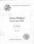 Association of the Unite States Army. Army Budget. Fiscal Year An Analysis. May Institute of Land Warfare