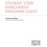 STUDENT STEM ENRICHMENT PROGRAM (SSEP) Proposal deadline: April 18, 2018 (4:00 pm EDT)