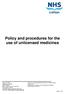 Policy and procedures for the use of unlicensed medicines