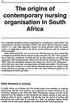 The origins of contemporary nursing organisation in South Africa