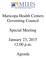Special Meeting. January 23, :00 p.m. Agenda