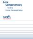 Core Competencies. for the. Clinical Transplant Nurse