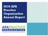 2016 APA Practice Organization Annual Report