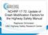 NCHRP 17-72: Update of Crash Modification Factors for the Highway Safety Manual. Raghavan Srinivasan UNC Highway Safety Research Center