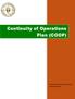 Continuity of Operations Plan (COOP)