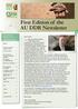 First Edition of the AU DDR Newsletter