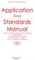 Application. Standards Manual