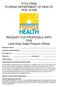 TITLE PAGE FLORIDA DEPARTMENT OF HEALTH DOH REQUEST FOR PROPOSALS (RFP) FOR Local Early Steps Program Offices