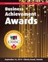 Awards. Achievement. Business. September 24, 2014 Liberty Grand, Toronto