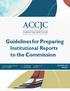 Guidelines for Preparing Institutional Reports to the Commission