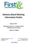 Advisory Board Meeting Information Packet