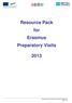 Resource Pack for Erasmus Preparatory Visits