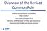 Overview of the Revised Common Rule