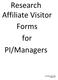 Research Affiliate Visitor Forms for PI/Managers