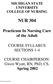 MICHIGAN STATE UNIVERSITY COLLEGE OF NURSING NUR 304. Practicum In Nursing Care of the Adult COURSE SYLLABUS SECTIONS 1-4