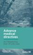 Advance medical directives. Act Respecting End-Of-Life Care