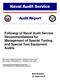 Naval Audit Service Audit Report Followup of Naval Audit Service Recommendations for Management of Special Tooling and Special Test Equipment Audits