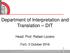 Department of Interpretation and Translation DIT