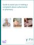 Guide to assist you in making a complaint about a pharmacist or pharmacy