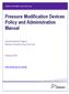 Pressure Modification Devices Policy and Administration Manual