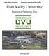 Utah Valley University. Emergency Operations Plan