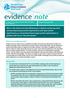 What is an evidence note? Key points. Health technology description. Number 75 January 2018