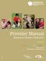 Provider Manual Behavioral Health Addendum