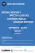 INTERNAL MEDICINE & INFECTIOUS DISEASES CONTINUING MEDICAL EDUCATION WORKSHOP