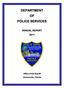 POLICE SERVICES ANNUAL REPORT