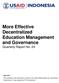 More Effective Decentralized Education Management and Governance Quarterly Report No. 24