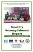 Narrative Accomplishment Report for December Field Accomplishments for November 29 December 19, 2014