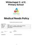 Medical Needs Policy