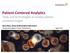 Patient-Centered Analytics Tools and technologies to enable patient centered insight