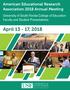 April 13-17, American Educational Research Association 2018 Annual Meeting