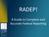 RADEP! A Guide to Complete and Accurate Federal Reporting