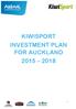 KIWISPORT INVESTMENT PLAN FOR AUCKLAND