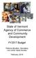 State of Vermont Agency of Commerce and Community Development