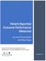 Patient-Reported Outcome Performance Measures
