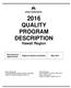 2016 QUALITY PROGRAM DESCRIPTION Hawaii Region