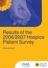 Results of the 2006/2007 Hospice Patient Survey
