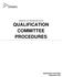 MINISTRY OF TRANSPORTATION QUALIFICATION COMMITTEE PROCEDURES