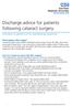 Discharge advice for patients following cataract surgery