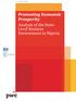 Promoting Economic Prosperity Analysis of the State- Level Business Environment in Nigeria