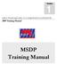 MSDP Training Manual