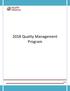 2018 Quality Management Program