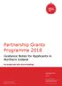 Partnership Grants Programme Guidance Notes for Applicants in Northern Ireland