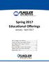 Spring 2017 Educational Offerings January - April 2017