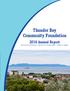 Thunder Bay Community Foundation 2016 Annual Report